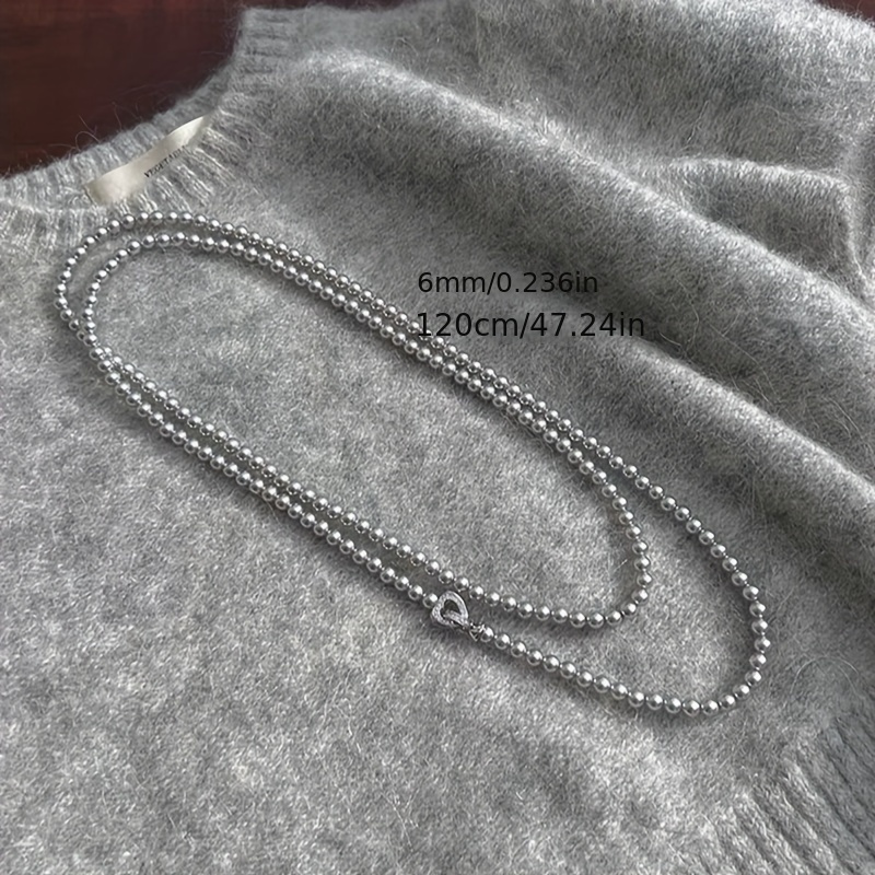 6mm Multicolor Long Pearl Necklace for Women